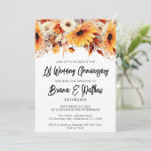 Herfst Bloemen 1e bruiloft Jubileum Kaart (Staand voorkant)