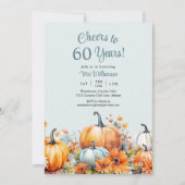 Herfst Bloemen 60ste Verjaardag Proost op 60 Jaar Kaart (Voorkant)