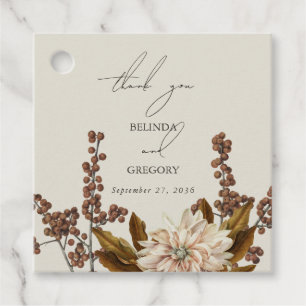 Herfst Bloemen Aardse Tonen Waterverf Herfstbruilo Bedankjes Labels