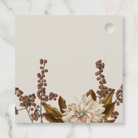 Herfst Bloemen Aardse Tonen Waterverf Herfstbruilo Bedankjes Labels (Achterkant)