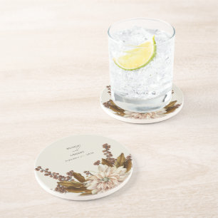 Herfst Bloemen Aardse Tonen Waterverf Herfstbruilo Zandsteen Onderzetter