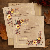 Herfst Bloemen & Accommodatie Info Herfstbruiloft Informatiekaartje