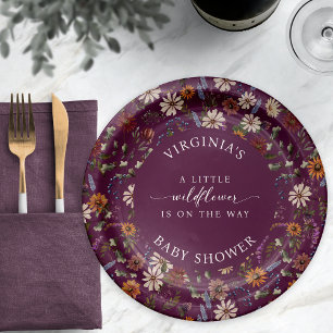 Herfst Bloemen Baby Shower Papieren Bordje