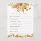 Herfst Bloemen Baby shower Wensen voor Baby Uitnodiging Briefkaart (Voorkant)