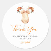 Herfst Bloemen Babykleding Baby shower Dank u Ronde Sticker (Voorkant)