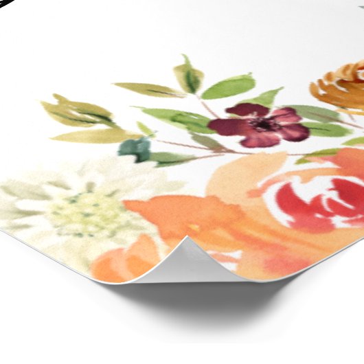 Herfst Bloemen Bloemen Bloemen Baby Brunch Welkom Poster (Hoek)