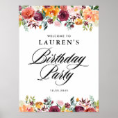 Herfst Bloemen Bloemen Bloemen Verjaardagsfeest We Poster (Voorkant)