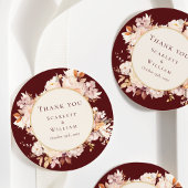 Herfst Bloemen Bourgondië Cream Bruiloft Dank u Bedankjes Labels
