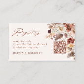 Herfst Bloemen Bow QR Code Vrijgezellenfeest Regis Informatiekaartje (Voorkant)