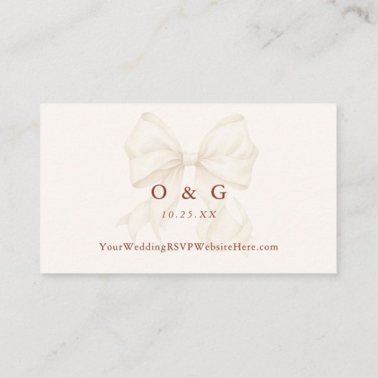 Herfst Bloemen Bow Wedding QR Code RSVP Kaart (Achterkant)
