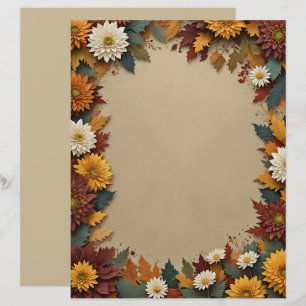 Herfst Bloemen Briefpapier Briefhoofd