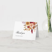 Herfst Bloemen Bruiloft Dank u kaart (Voorkant)