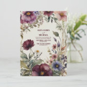 Herfst Bloemen Bruiloft Kaart (Staand voorkant)