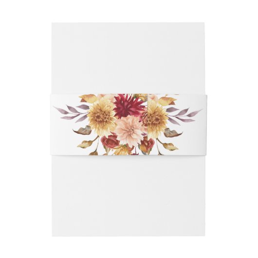 Herfst Bloemen Bruiloft Uitnodigingen Wikkel (Achterkant Voorbeeld)