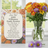 Herfst Bloemen Daisy Kaart Familie Reünie Kaart