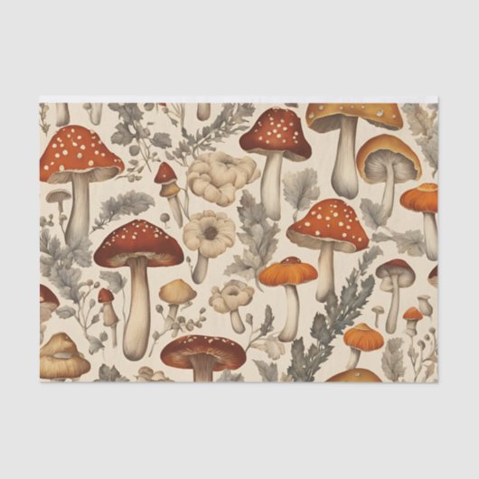  Herfst Bloemen Decoupage Paddenstoelen Tissuepapier (Voorkant)