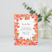 Herfst bloemen en afloopbladen Opslaan datum Briefkaart (Staand voorkant)