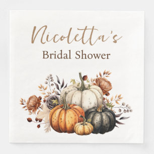 Herfst Bloemen en Pompoenen Waterverf Herfst Servet