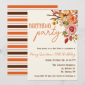 Herfst Bloemen, Fall Leaves, Twigs, Verjaardagsfee Kaart (Voorkant / Achterkant)