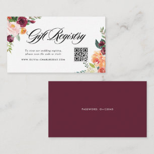 Herfst Bloemen Fall Wedding QR Code Registry Informatiekaartje
