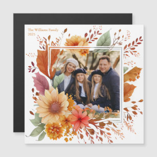 Herfst Bloemen Familie Foto Thanksgiving Magneet K