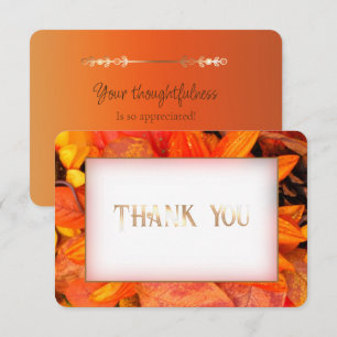 Herfst Bloemen Gouden Bedankkaart RSVP Kaartje