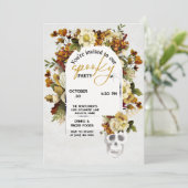 Herfst Bloemen Halloween Party uitnodiging (Staand voorkant)