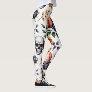 Herfst Bloemen Halloween Patroon Leggings