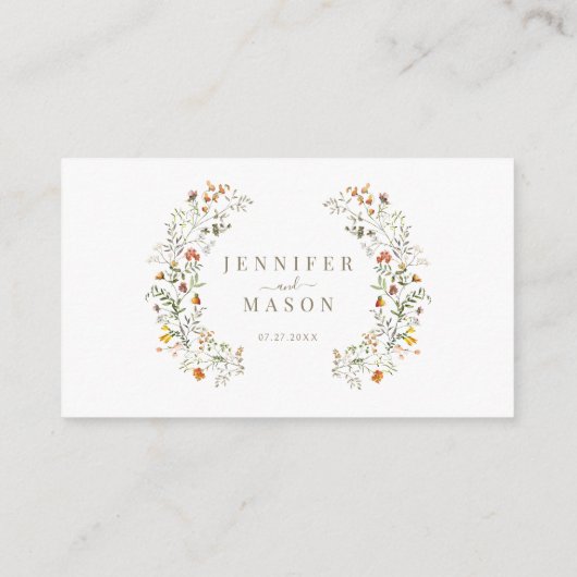 Herfst Bloemen Herfst Bruiloft RSVP QR-codekaart Informatiekaartje (Achterkant)