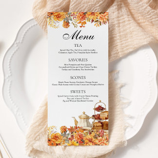 Herfst Bloemen Herfstmiddag Tea Party Menu