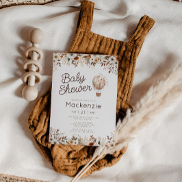 Herfst Bloemen Hete Luchtballon Baby shower Kaart