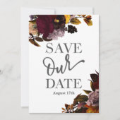  Herfst Bloemen Huwelijk Save The Date (Voorkant)