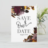  Herfst Bloemen Huwelijk Save The Date (Staand voorkant)