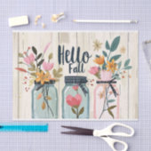 Herfst Bloemen in Mason Jars Decoupage Tissuepapier (Craft)