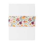 Herfst Bloemen Monogram Bruiloft Uitnodigingen Wikkel (Achterkant Voorbeeld)