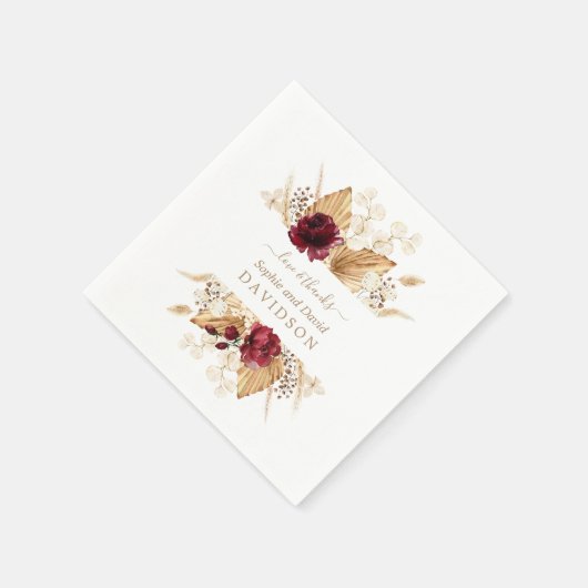 Herfst Bloemen Pampas Gras Palm Bruidsboeket  Servet (Hoek)