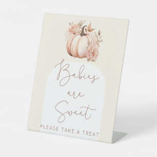 Herfst Bloemen Pompoen Baby shower Baby's zijn zoe Reclamebord Met Voetstuk