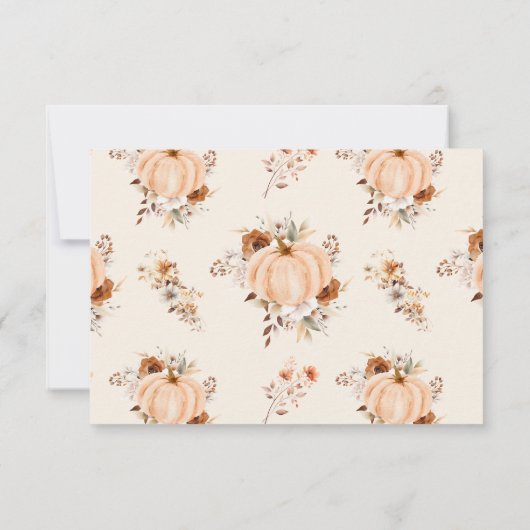 Herfst Bloemen Pompoen bruiloft QR-code RSVP Kaartje (Achterkant)