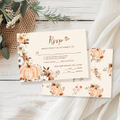 Herfst Bloemen Pompoen Bruiloft RSVP Kaartje