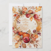 Herfst Bloemen Pompoen Scrip Bruiloft Kaart (Voorkant)