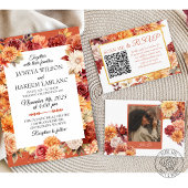 Herfst Bloemen QR Code RSVP Trouwruimte Informatiekaartje