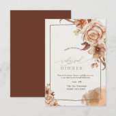 Herfst bloemen repetitie diner kaart (Voorkant / Achterkant)