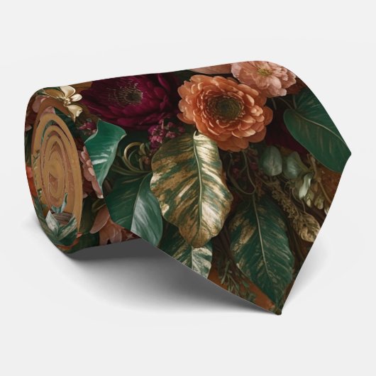 Herfst Bloemen Rozen Necksjaal Stropdas (Opgerold)