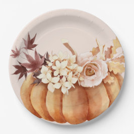 Herfst Bloemen Rustiek Herfst Pompoen Verjaardag Papieren Bordje