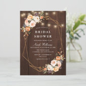 herfst Bloemen Rustieke String Lights vrijgezellen Kaart (Staand voorkant)