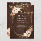 herfst Bloemen Rustieke String Lights vrijgezellen Kaart (Voorkant / Achterkant)