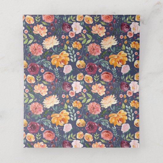 Herfst Bloemen Trouwplaats Kaart (Binnenkant ongevouwen)