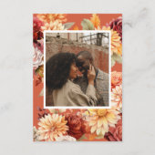 Herfst Bloemen Trouwruimte Kaart (Achterkant)