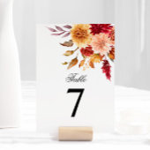 Herfst Bloemen Trouwtafel Nummers Kaart