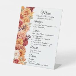 Herfst Bloemen Trouwtafel Top Sign Menu Reclamebord Met Voetstuk